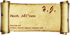 Hoch János névjegykártya